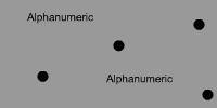 A 1 hertz flashing text and symbol on a grey bakcground. The lower duty cycle conveys lower urgency.