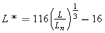 Equation giving official CIE definition of L*.