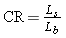 Equation defining Contrast Ratio as Ls divided by Lb.